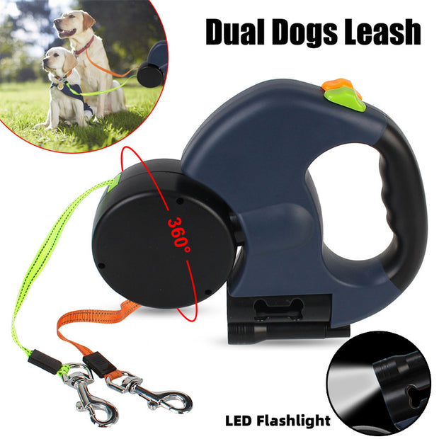 Double dog walking leash